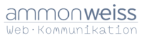 Logo der Agentur mit Schriftzug Ammon-weiß Web - Kommunikation