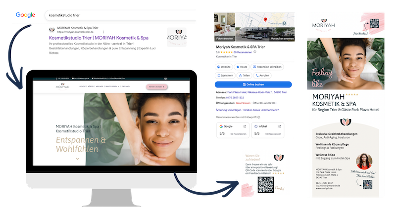 Marketing und Webdesign Kosmetikstudio Moriyah Trier